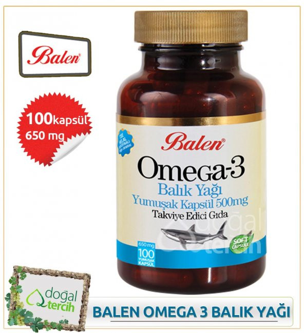Balen Omega 3 Balık Yağı 100 Yumuşak Kapsül 500 mg ürün görseli 1