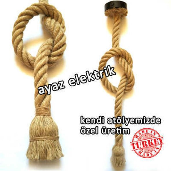 2 Metre Duylu ve Rozanslı 2cm Dekoratif Örgülü Halat Sarkıt ürün görseli 1