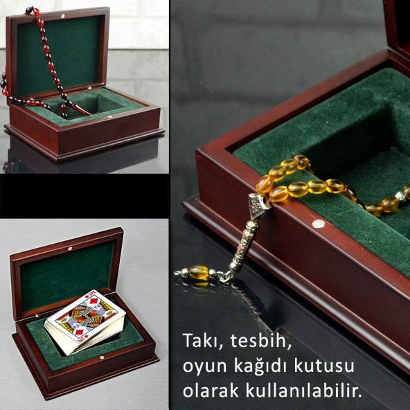 AHŞAP MÜCEVHER TESPİH SAAT KUTUSU - Resim 4