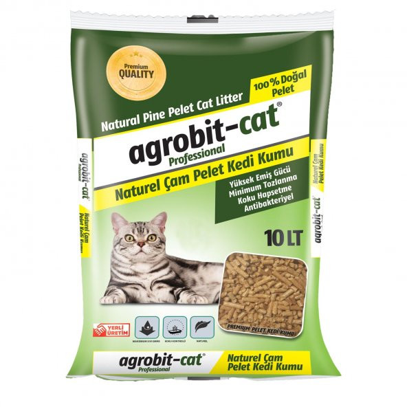 Agrobit Cat Pellet Çam Peleti Kedi Kumu 10lt ( Pelet ) En iyi kedi bakımı ve fiyat ürün görseli 1