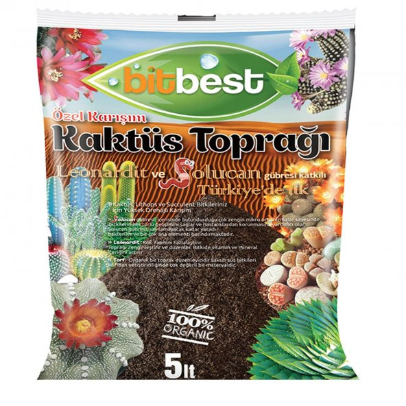Bitbest Bio 5lt Kaktüs Lithops Ve Succul.Toprağı Harcı Gübreli Karışım ürün görseli 1