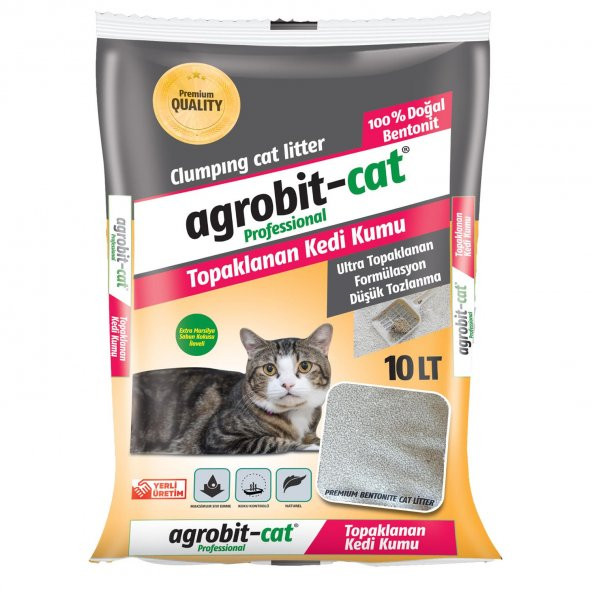 Agrobit cat Kedi Kumu 10LT Marsilya Sabun Kokulu Doğal bentonit En iyi kedi bakımı ve fiyat ürün görseli 1