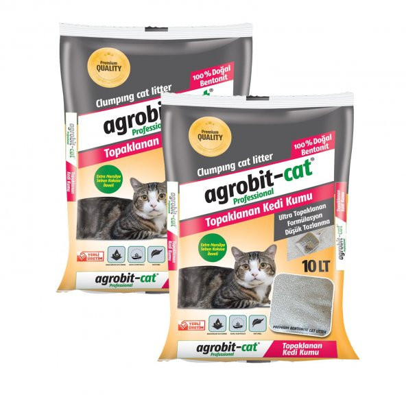 Agrobit cat Kedi Kumu 2x10LT Marsilya Sabun Kokulu Doğal bentonit En iyi kedi bakımı ve fiyat ürün görseli 1