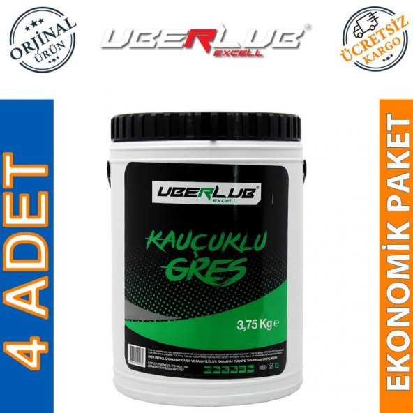 Uberlub Excell Kauçuklu Gres 3.75 Kg Kalsiyum Sabunlu Gres (4 Adet) ürün görseli 1