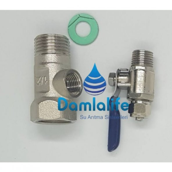 Damlalife Su Arıtma 1/2 Hat Alma Bağlantı Aparatı Ve 1/4 Vana ürün görseli 1