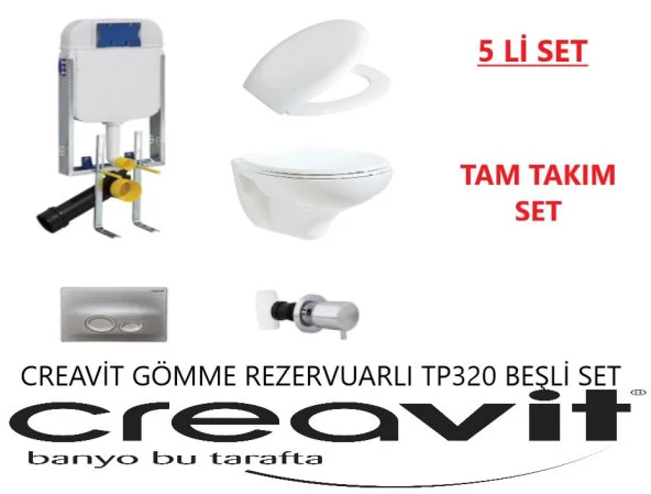 Creavit GR5001 - Tp320 Gömme Rezervuar Seti 5 PARÇA  ORJİNAL SET - Resim 8