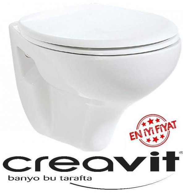 Creavit TP320 Asma Klozet Beyaz+ KC4000 Yavaş Kapanır Kapaklı ürün görseli 1