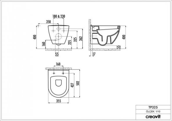 Creavit Tp325 Gömme Rezervuar 5li Set - Resim 2