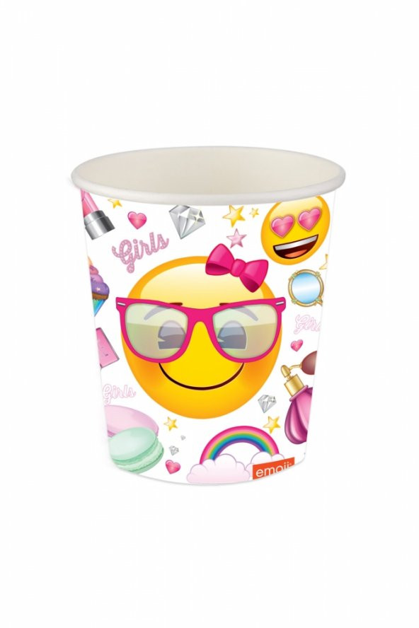 EMOJİ SÜSLÜ BARDAK 8Lİ ürün görseli 1