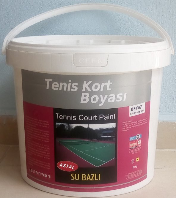 TENİS KORTU BOYASI, KIRMIZI RENK, 20 Kg, ASFALT veya BETON BOYASI ürün görseli 1