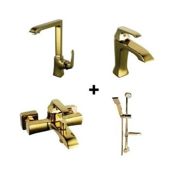 AVANGART SET BANYO ARMATÜR BATARYA SETİ ALTIN CREAVİT AG2500G+AG8500G+AG1500G+SH411G CREAVİT ürün görseli 1
