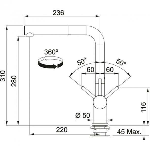 Franke Active Plus Spiralli Krom Armatür - Resim 2