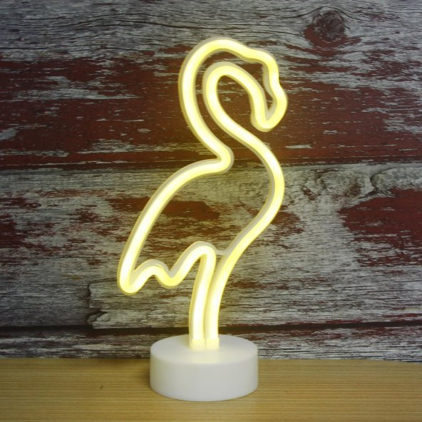 27cm Neon Led Flamingo Aydınlatma Beyaz ürün görseli 1
