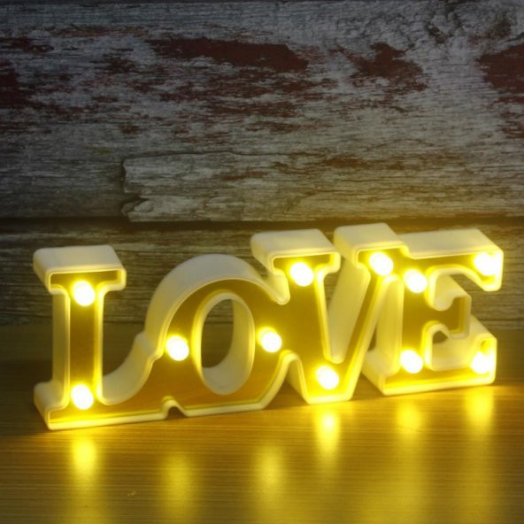 30cm Led Işıklı Plastik Love Yazısı Gece Lambası ürün görseli 1