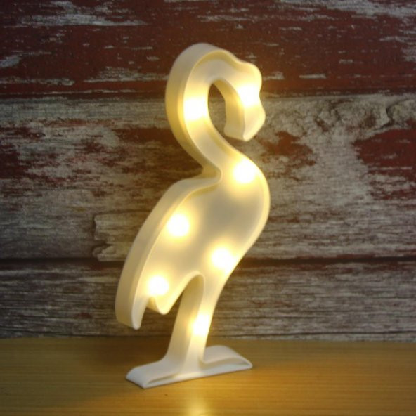 30cm Led Işıklı Plastik Flamingo Gece Lambası - Resim 6