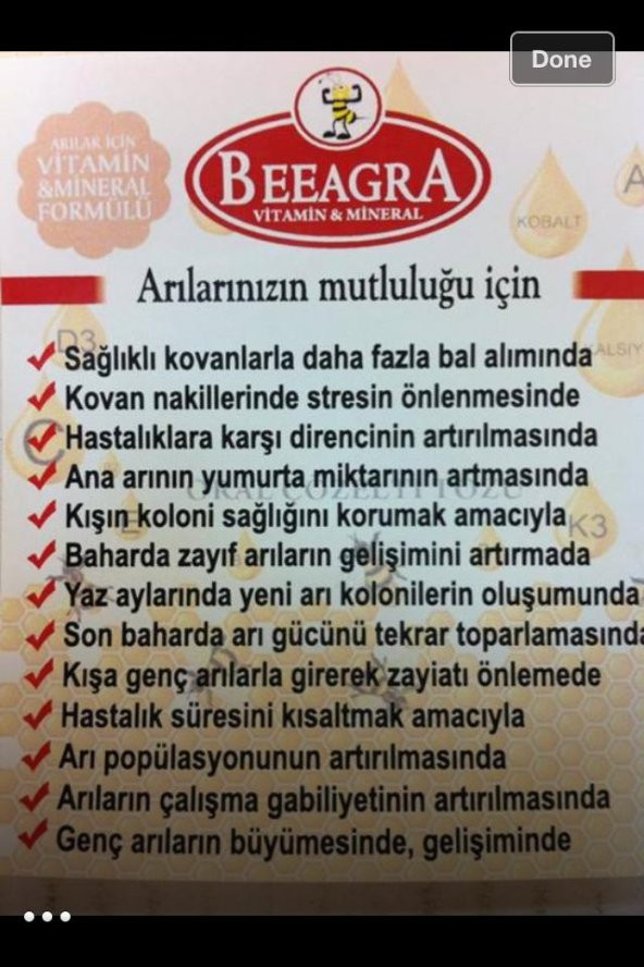 Beeagra Arı Vitamini 10 Adet - Resim 2