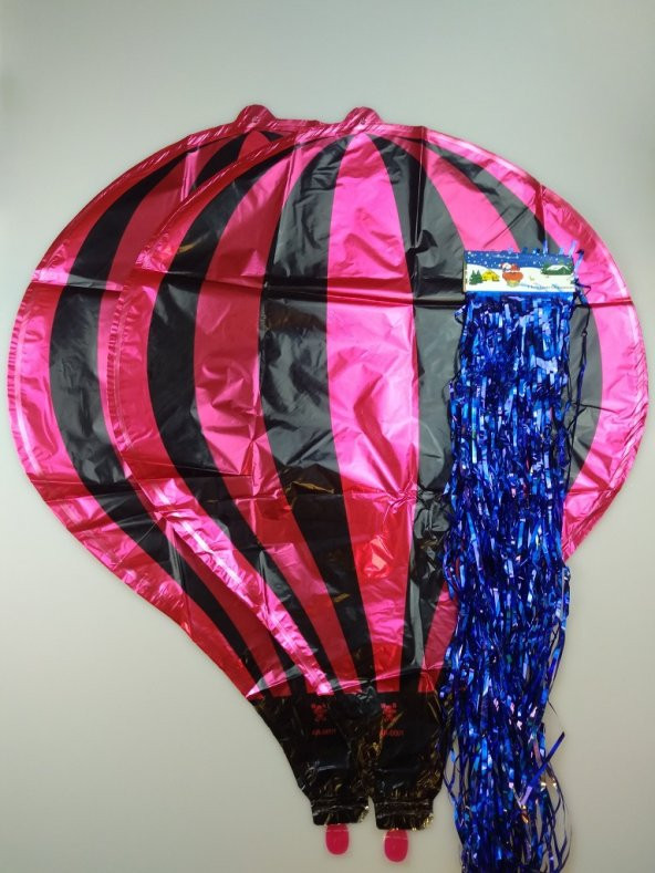 PARAŞÜT FOLYO BALON KIRMIZI SİYAH PÜSKÜLLÜ ürün görseli 1