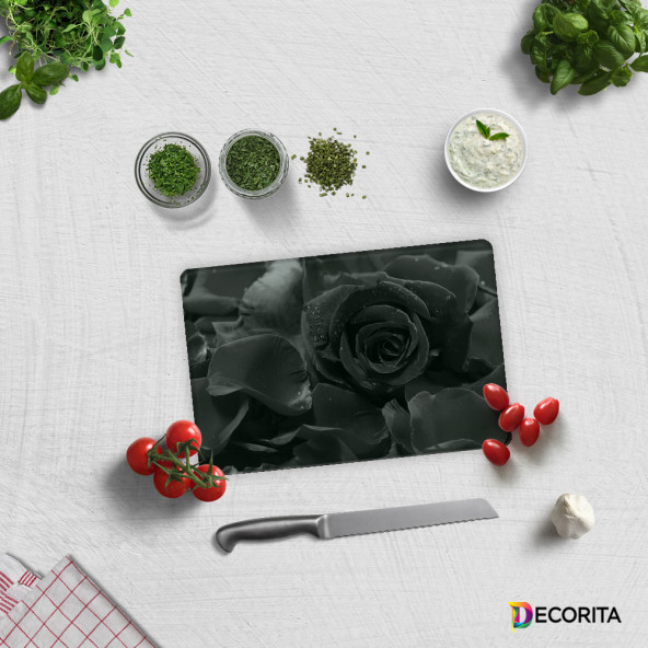 DECORITA Cam Kesme Tahtası- Karagül Desen ürün görseli 1