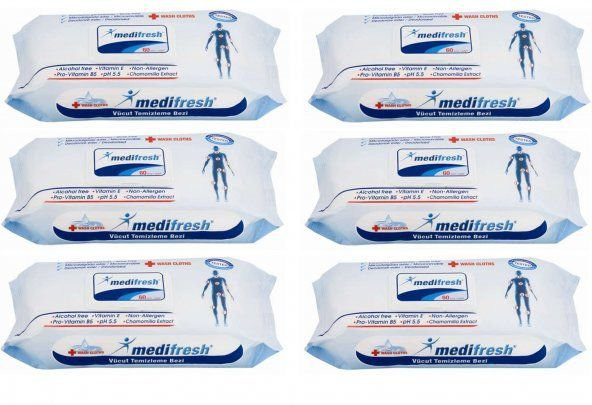 Medifresh Vücut Temizleme Bezi 50 lık 6 Paket 300 adet ürün görseli 1