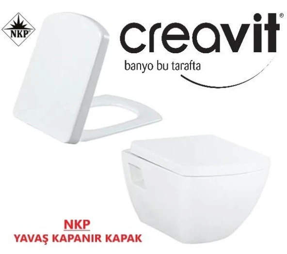 Creavit TP326 Asma Klozet + NKP Zümrüt Yavaş Kapanır Kapaklı ürün görseli 1