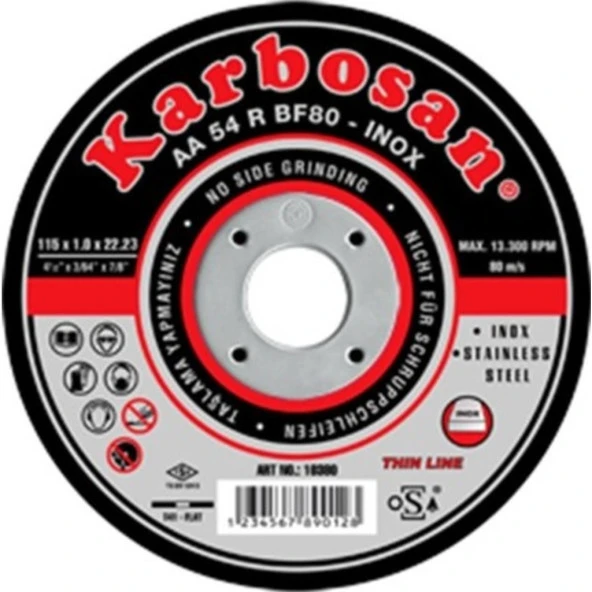 KARBOSAN 115 x 1 İnox Kesme Taşı (5 ADET) ürün görseli 1