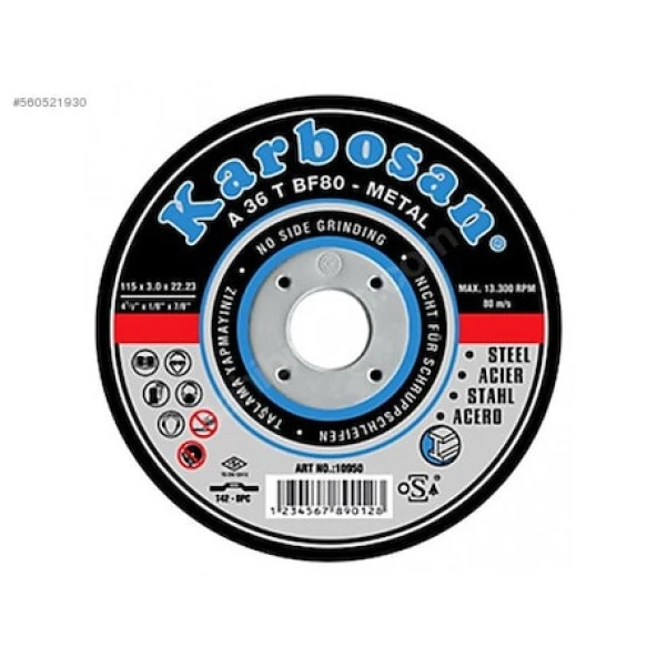 KARBOSAN METAL KESME KESİCİ 115X3.0X22 5 ADET ürün görseli 1