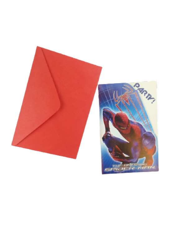 SPİDERMAN DAVETİYE SET 6LI ürün görseli 1