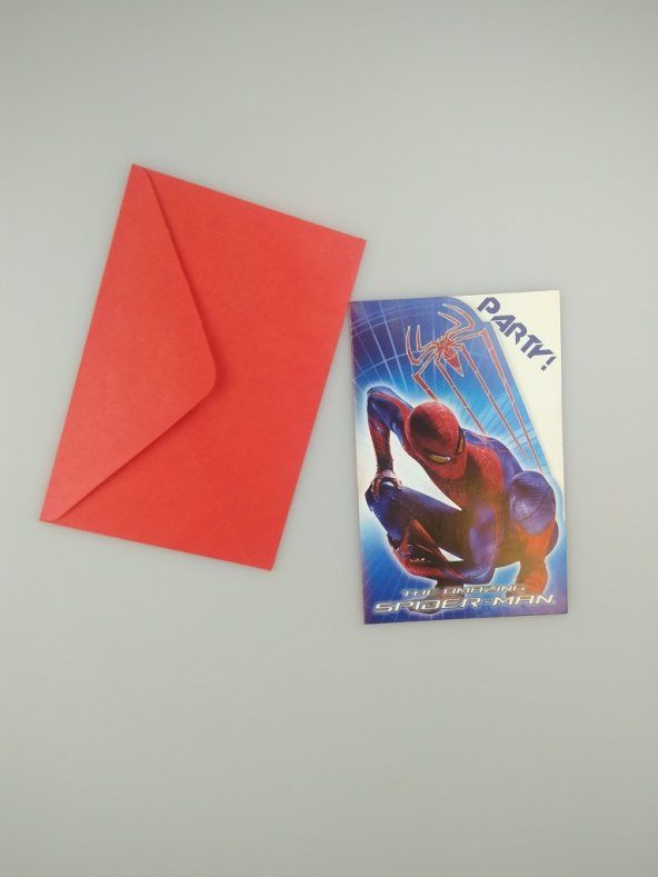 SPİDERMAN DAVETİYE SET 6LI - Resim 2