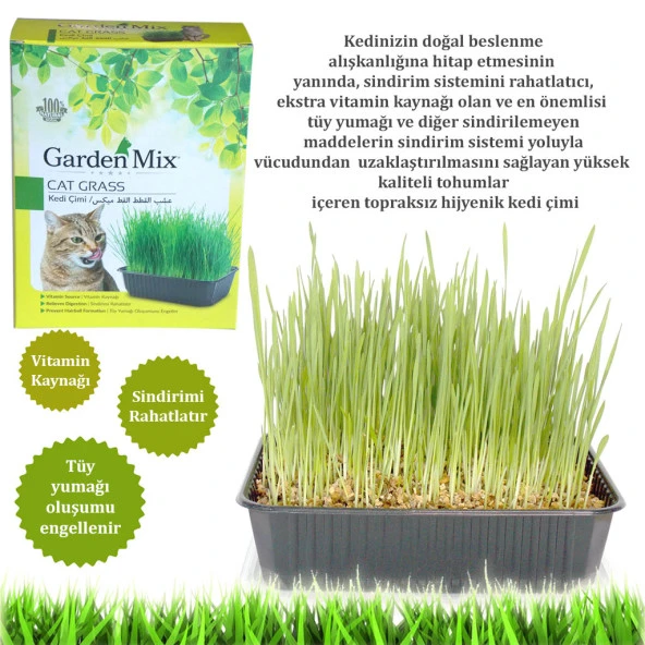Gardenmix Kedi Çimi 18x13 cm  Skt : 05/2029 ürün görseli 1