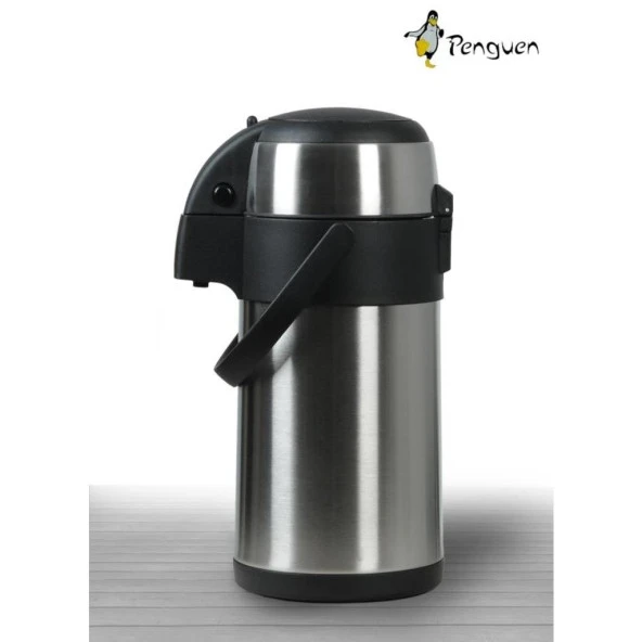 Penguen 3 Litre Pompalı Çelik Termos 1230A ürün görseli 1