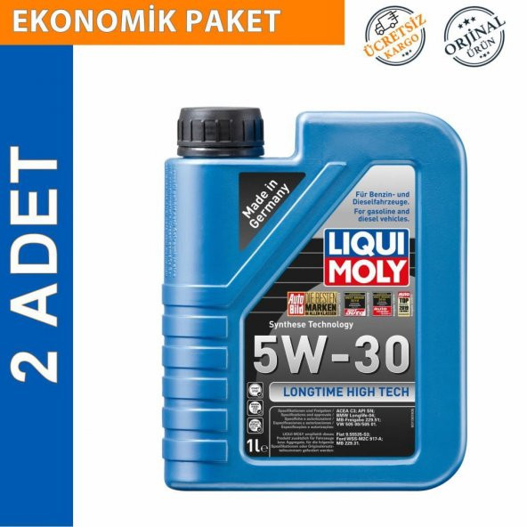 Liqui Moly Longtime High Tech 5W-30 DPF Motor Yağı 1 Lt (2 Adet) (9506) ürün görseli 1