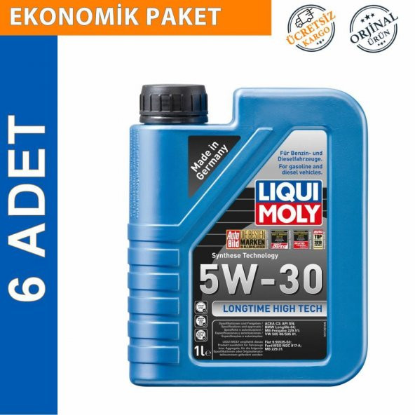 Liqui Moly Longtime High Tech 5W-30 DPF Motor Yağı 1 Lt (6 Adet) (9506) ürün görseli 1