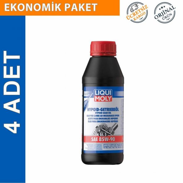 Liqui Moly GL5 LS 85W-90 Hypoid Şanzıman Dişli Yağı 1 Lt (4 Adet) (1410) ürün görseli 1