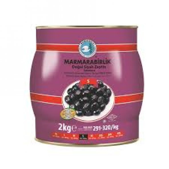 MARMARABİRLİK 2 KG S SALAMURA 291- 320 KALİBRE SİYAH ZEYTİN ürün görseli 1