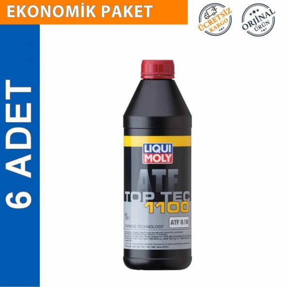 Liqui Moly Top Tec ATF 1100 Otomatik Şanzıman Yağı 1 Lt (6 Adet) (3651) ürün görseli 1