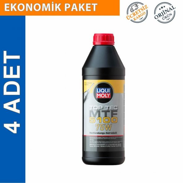 Liqui Moly Top Tec MTF 5100 75W Şanzıman Yağı 1 Lt (4 Adet) (20842) ürün görseli 1
