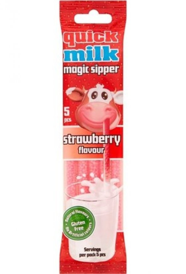 Çilekli Süt - Pipet İçinde Şekerleme - Quick Milk ürün görseli 1