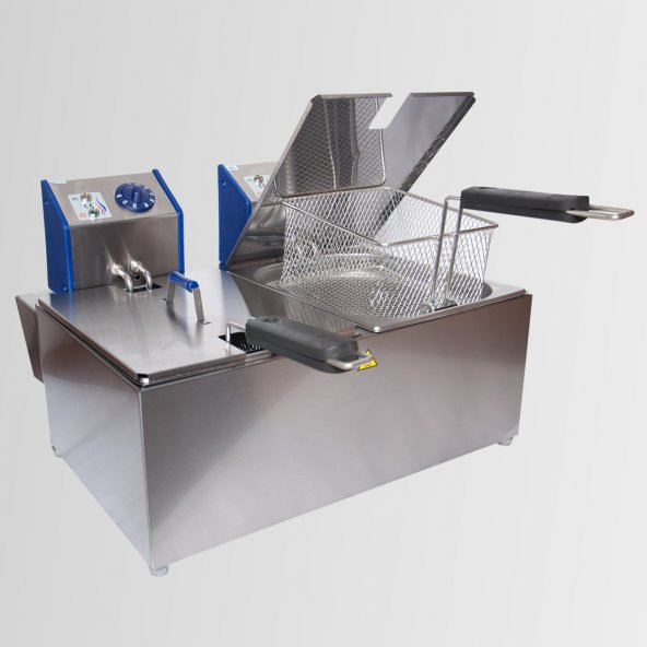 Tuğra Elektrikli 2x2500 WATT T-9022 5+5 Litre 1/2 Çift Gastronom Küvetli Fritöz ürün görseli 1