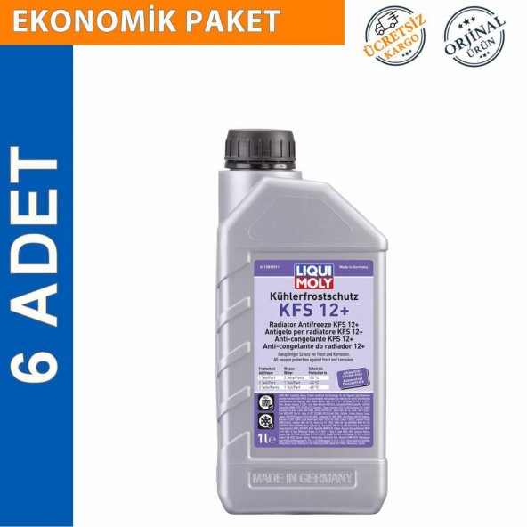 Liqui Moly Radyatör Antifrizi KFS 12+ Mor 1 Lt (6 Adet) (21145) ürün görseli 1