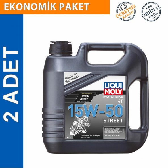 Liqui Moly 15W-50 4T Street 4 Lt Motosiklet Motor Yağı (2 Adet) (1689) ürün görseli 1
