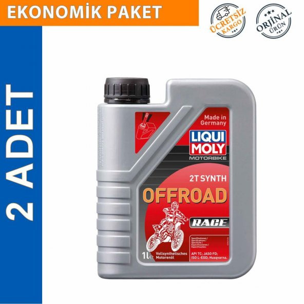 Liqui Moly 2T OffRoad Race 1 Lt Tam Sentetik Motor Yağı (2 Adet) (3063) ürün görseli 1