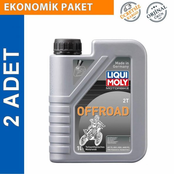 Liqui Moly 2T OffRoad 1 Lt Yarı Sentetik Motosiklet Yağı (2 Adet) (3065) ürün görseli 1