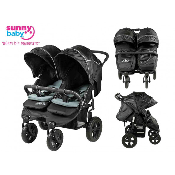 Sunny Baby Sweety İkiz Bebek Arabası / Siyah ürün görseli 1