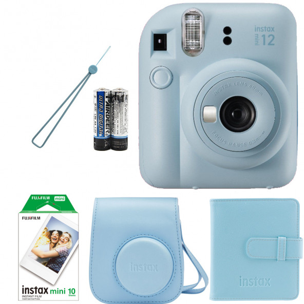 Fujifilm İnstax Mini 12 Fotoğraf MakinesiAskıpilÇanta10'lu filmAlbüm (mavi) ürün görseli 1