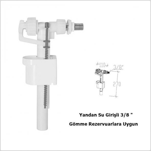 Tema Siamp Rezervuar İç Takım Flatör 95-Y Yandan Su Girişli 3/8 " ürün görseli 1