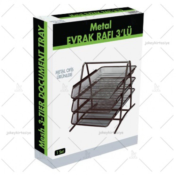 3 Katlı Masa Üstü Hareketli Metal Evrak Rafı - Resim 2
