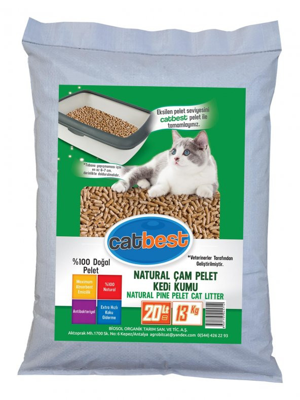 Catbest Cat Pellet Çam Peleti Kedi Kumu 20 lt Pelet En iyi kedi bakımı ve fiyat ürün görseli 1