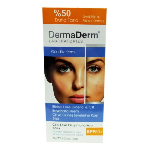 Dermaderm Bitkisel Leke Giderici Beyazlatıcı Gündüz Kremi 100Gr ürün görseli 1