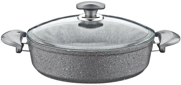 OMS Granit 32x8 CM Pilav Tencere Cam Kapaklı 3310 ürün görseli 1