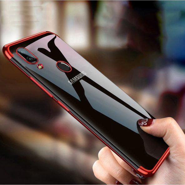 Galaxy M20 Köşeleri Renkli Şeffaf Kamera Korumalı Kılıf ürün görseli 1